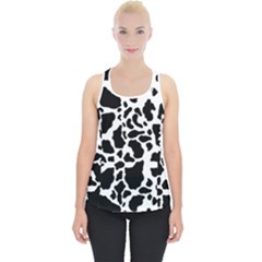 Black On White Cow Skin Piece Up Tank Top by LoolyElzayat