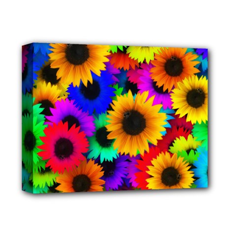 Sunflower Colorful Deluxe Canvas 14  X 11  (stretched) by Mariart