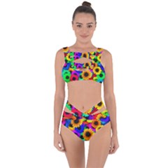 Sunflower Colorful Bandaged Up Bikini Set 