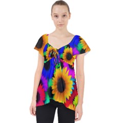 Sunflower Colorful Lace Front Dolly Top