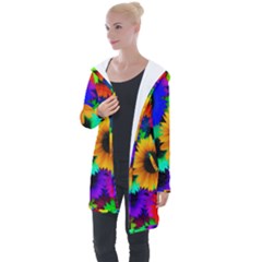 Sunflower Colorful Longline Hooded Cardigan