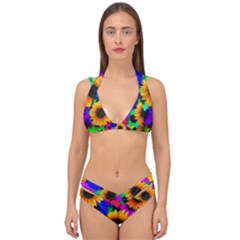 Sunflower Colorful Double Strap Halter Bikini Set by Mariart