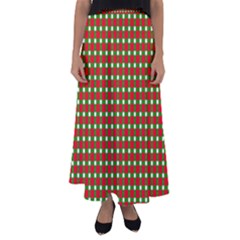 Lumberjack Plaid Buffalo Plaid Green Red Flared Maxi Skirt