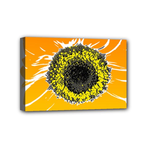 Sunflower Flower Yellow Orange Mini Canvas 6  X 4  (stretched)