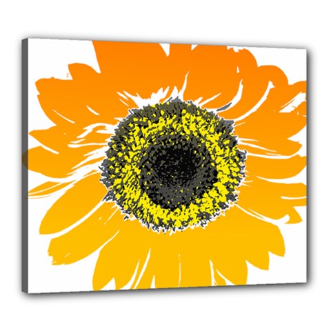 Sunflower Flower Yellow Orange Canvas 24  X 20  (stretched)