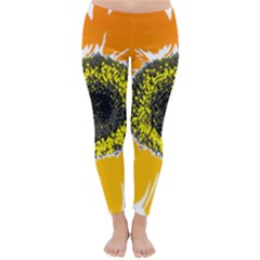 Sunflower Flower Yellow Orange Classic Winter Leggings