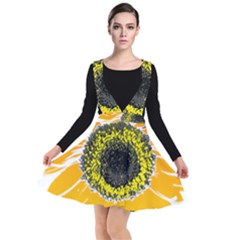 Sunflower Flower Yellow Orange Plunge Pinafore Dress by Mariart