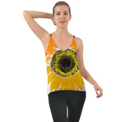 Sunflower Flower Yellow Orange Chiffon Cami