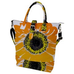 Sunflower Flower Yellow Orange Buckle Top Tote Bag