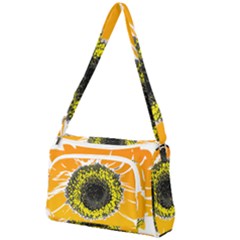 Sunflower Flower Yellow Orange Front Pocket Crossbody Bag by Mariart