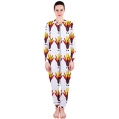 Turkey Thanksgiving Background Onepiece Jumpsuit (ladies)  by Mariart