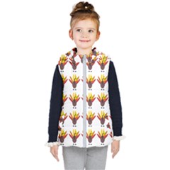 Turkey Thanksgiving Background Kids  Hooded Puffer Vest by Mariart