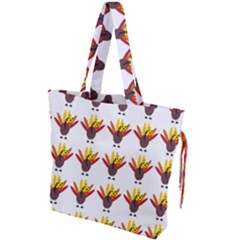 Turkey Thanksgiving Background Drawstring Tote Bag