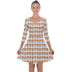 Sunflower Wrap Quarter Sleeve Skater Dress