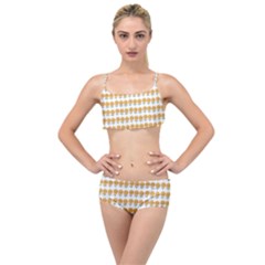 Sunflower Wrap Layered Top Bikini Set