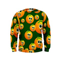 Seamless Orange Pattern Kids  Sweatshirt