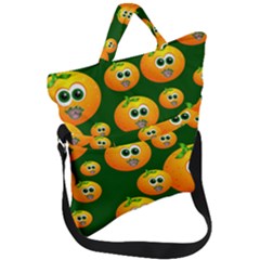 Seamless Orange Pattern Fold Over Handle Tote Bag