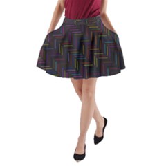 Lines Line Background A-line Pocket Skirt