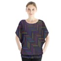 Lines Line Background Batwing Chiffon Blouse View1
