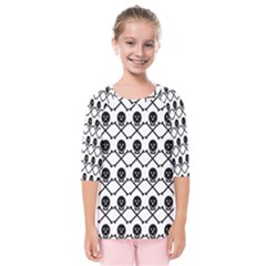 Skull Crossbones Pirate Backdrop Kids  Quarter Sleeve Raglan Tee