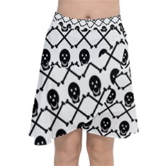 Skull Crossbones Pirate Backdrop Chiffon Wrap Front Skirt