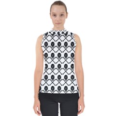 Skull Crossbones Pirate Backdrop Mock Neck Shell Top by Alisyart