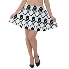 Skull Crossbones Pirate Backdrop Velvet Skater Skirt