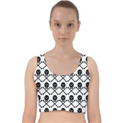 Skull Crossbones Pirate Backdrop Velvet Racer Back Crop Top