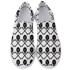 Skull Crossbones Pirate Backdrop Men s Slip On Sneakers by Alisyart