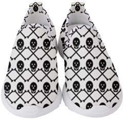 Skull Crossbones Pirate Backdrop Kids  Slip On Sneakers