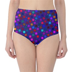 Squares Square Background Abstract Classic High-waist Bikini Bottoms