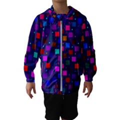 Squares Square Background Abstract Hooded Windbreaker (kids) by Alisyart