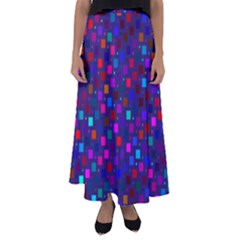 Squares Square Background Abstract Flared Maxi Skirt