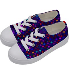 Squares Square Background Abstract Kids  Low Top Canvas Sneakers