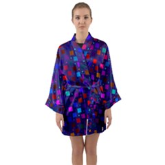 Squares Square Background Abstract Long Sleeve Kimono Robe