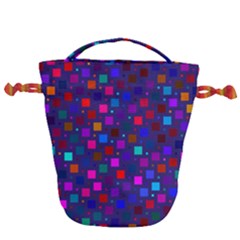 Squares Square Background Abstract Drawstring Bucket Bag