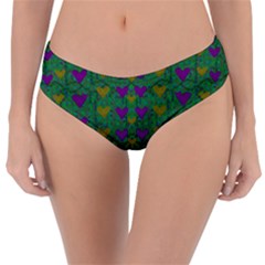 In Love With Festive Hearts Reversible Classic Bikini Bottoms by pepitasart
