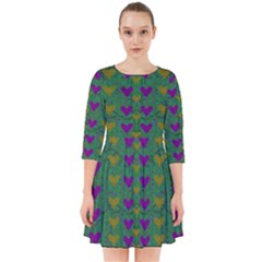 In Love With Festive Hearts Smock Dress by pepitasart