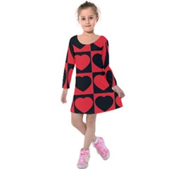 Royal Hearts Kids  Long Sleeve Velvet Dress by WensdaiAmbrose