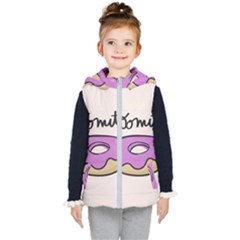 Donuts Sweet Food Kids  Hooded Puffer Vest by Mariart