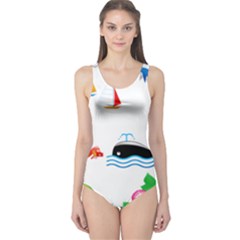 Summer Dolphin Whale One Piece Swimsuit