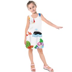 Summer Dolphin Whale Kids  Sleeveless Dress