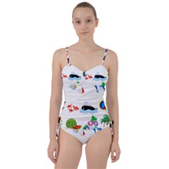 Summer Dolphin Whale Sweetheart Tankini Set