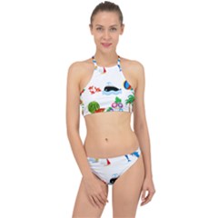 Summer Dolphin Whale Racer Front Bikini Set