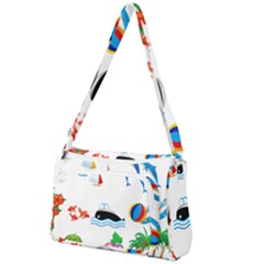 Summer Dolphin Whale Front Pocket Crossbody Bag by Alisyart