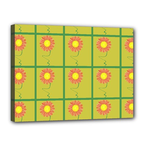 Sunflower Pattern Canvas 16  X 12  (stretched) by Alisyart