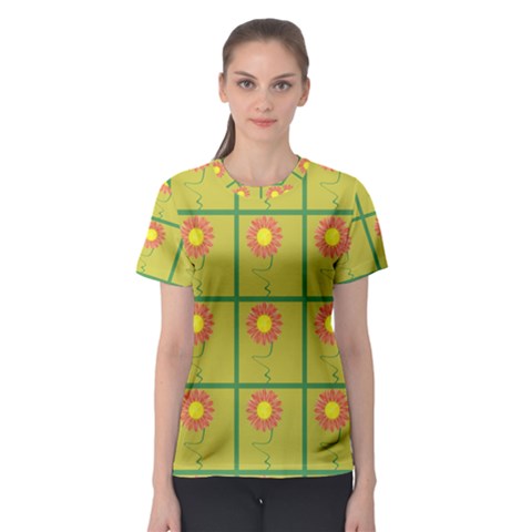 Sunflower Pattern Women s Sport Mesh Tee by Alisyart