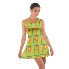 Sunflower Pattern Cotton Racerback Dress by Alisyart