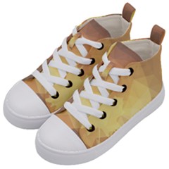 Autumn Leaf Maple Polygonal Kids  Mid-top Canvas Sneakers