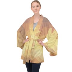 Autumn Leaf Maple Polygonal Velvet Kimono Robe